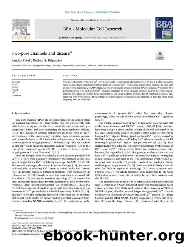 Two-pore channels and disease by Sandip Patel & Bethan S. Kilpatrick
