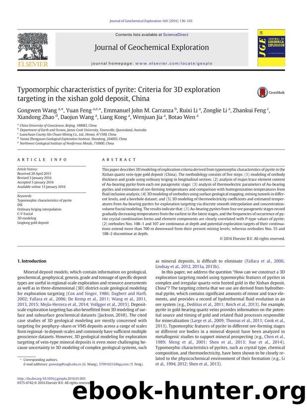 Typomorphic characteristics of pyrite: Criteria for 3D exploration targeting in the xishan gold deposit, China by unknow