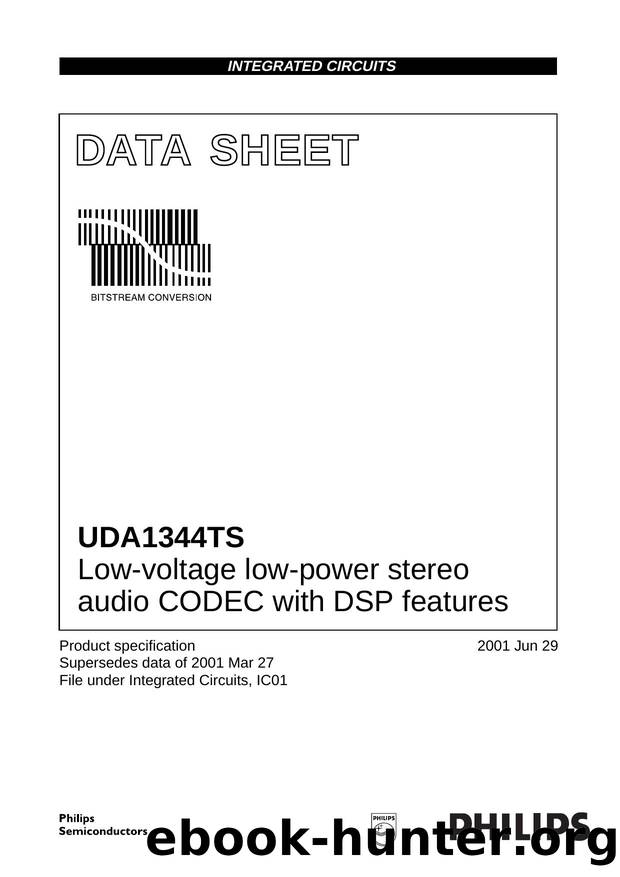 UDA1344TS Low-voltage low-power stereo audio CODEC with DSP features by Philips Semiconductors