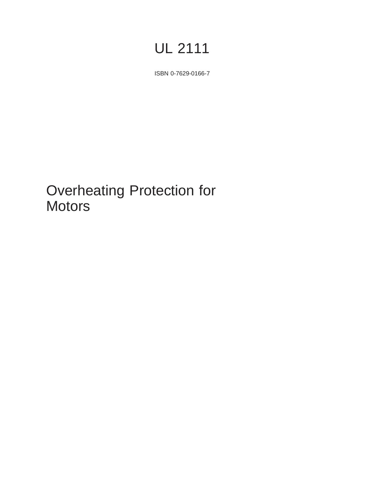 UL 2111 Overheating Protection for motors(2002)(1) by Unknown