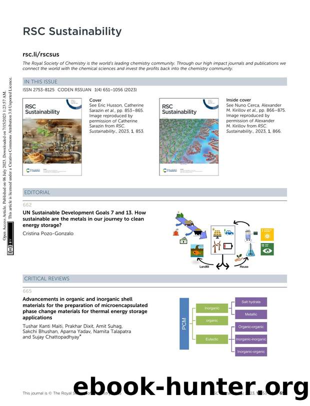 UN Sustainable Development Goals 7 and 13. How sustainable are the metals in our journey to clean energy storage? by Unknown