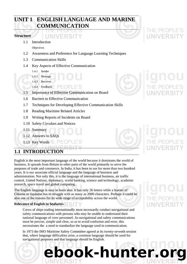 UNIT 1: ENGLISH LANGUAGE & MARINE COMMUNICATION by Administrator
