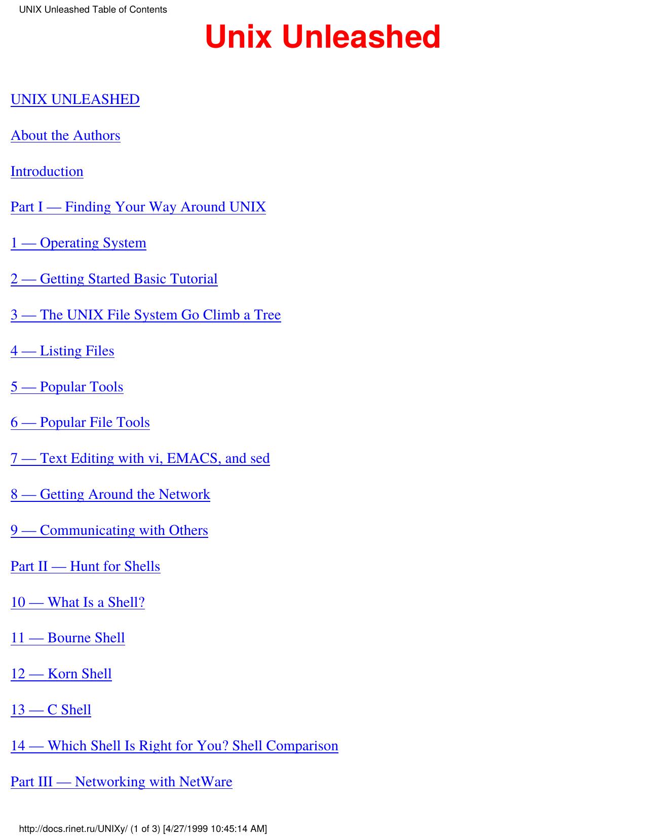 UNIX unleashed by Sams development team;
