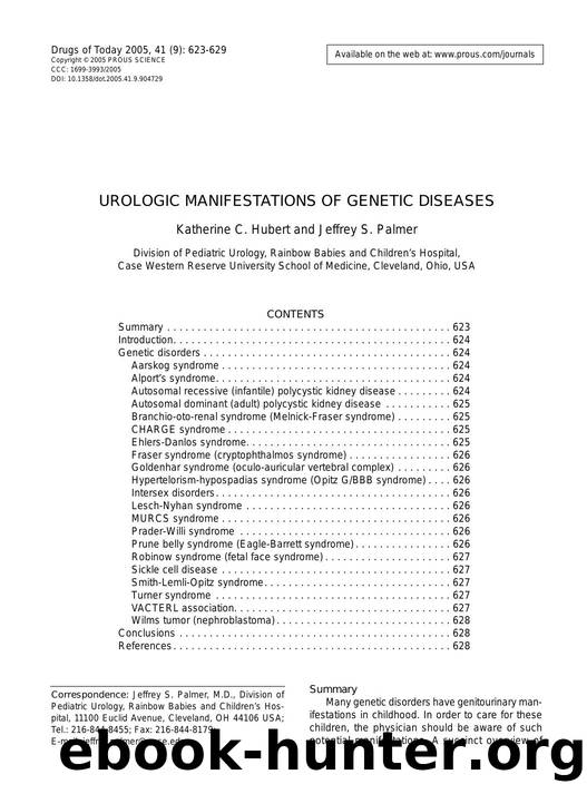 UROLOGIC MANIFESTATIONS OF GENETIC DISEASES by Prous Science (c) 2005