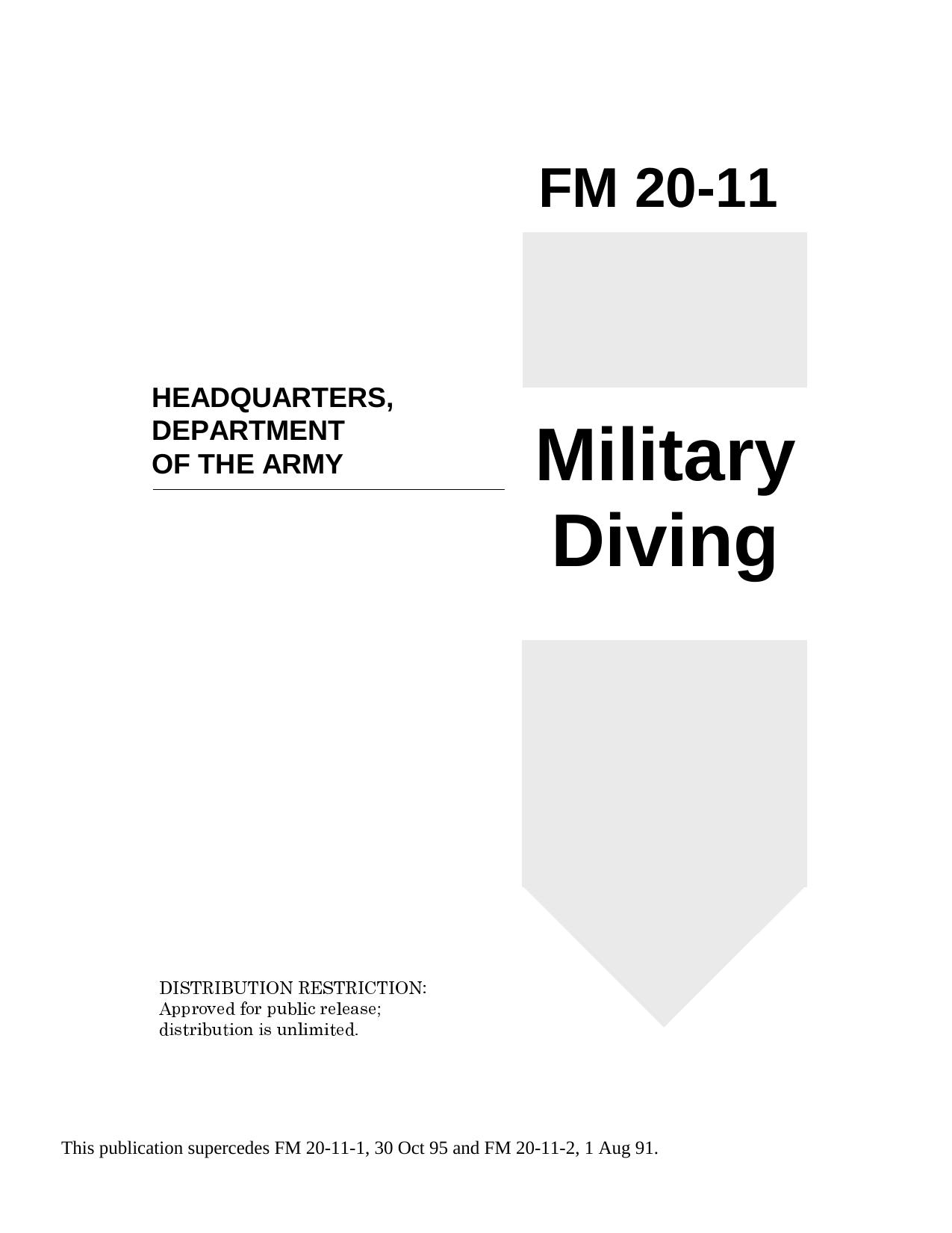 US ARMY PREFACE by Military Diving