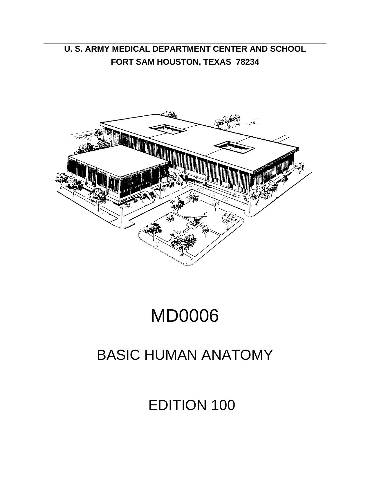 US Army Medical Course - Basic Human Anatomy by MD0006