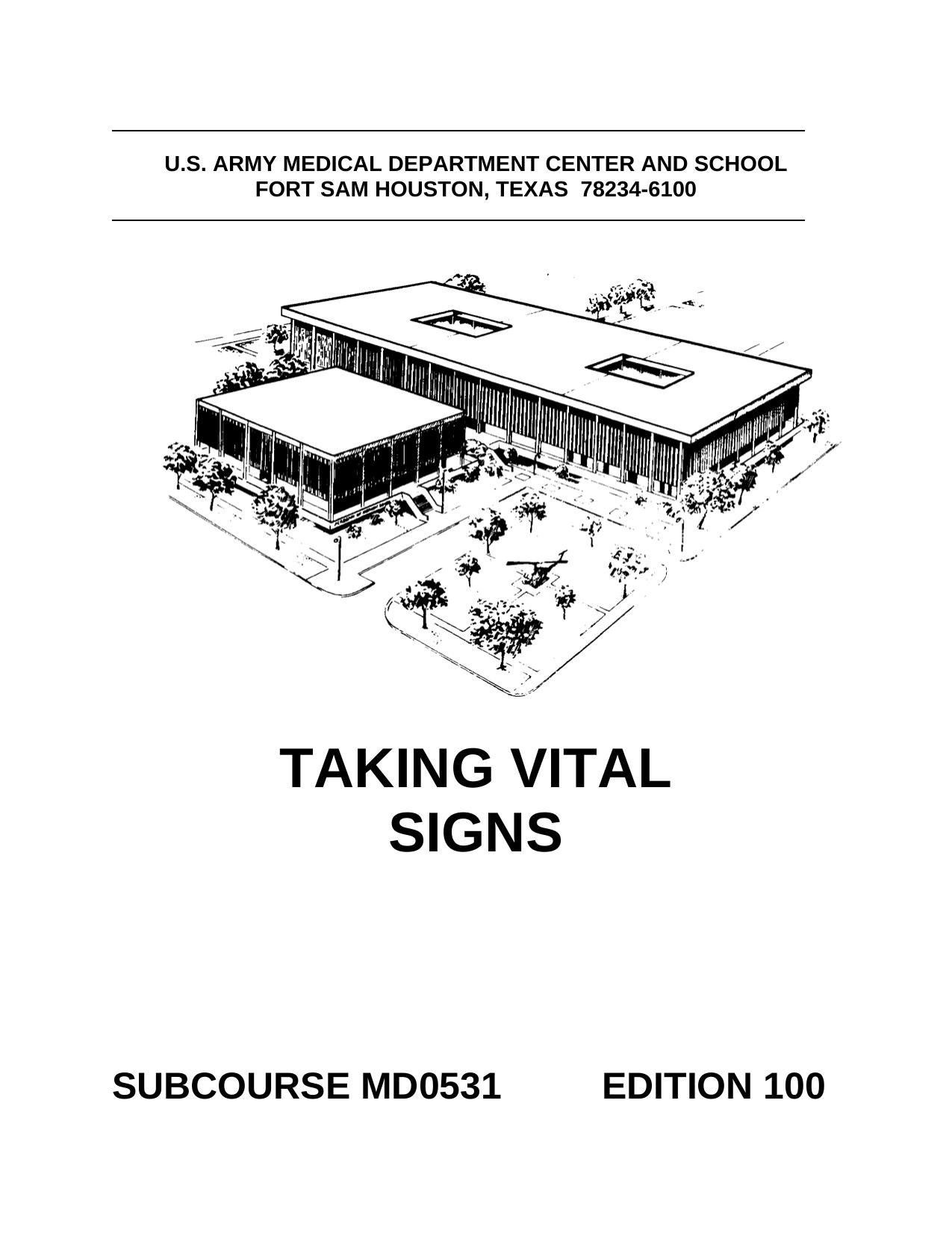 US Army Medical Course - Taking Vital Signs by MD0531