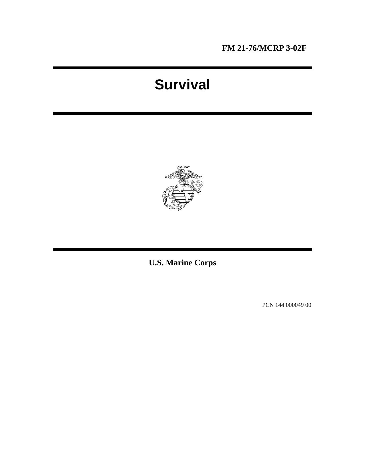 US Marine Corps - Survival by Part 1
