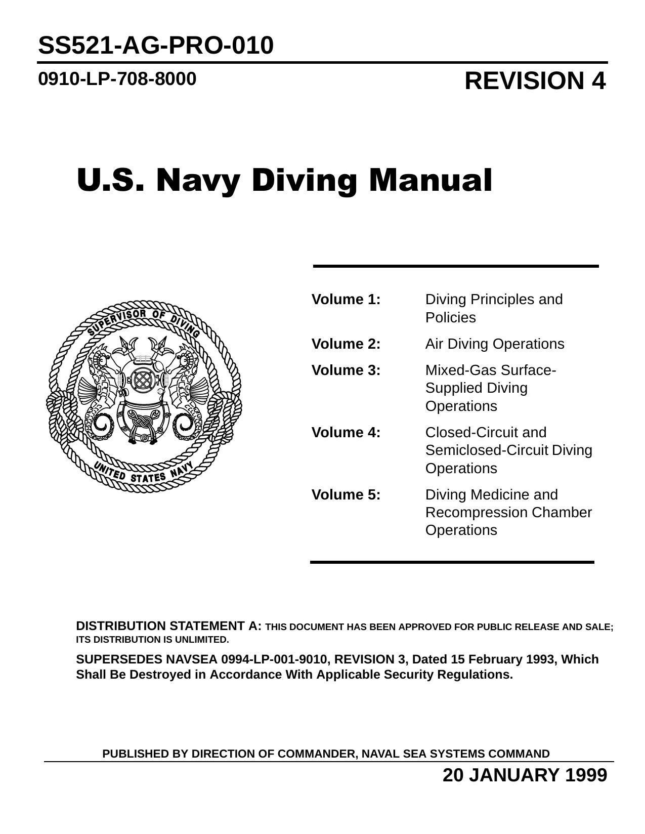 US Navy Diving Manual by Unknown