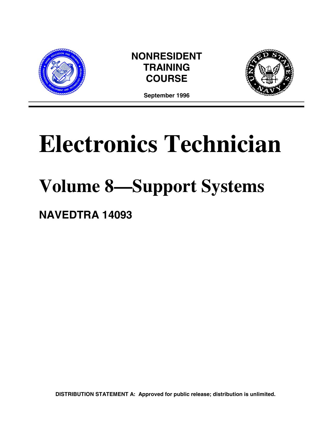 US Navy Training Course - Electronics Technician - Volume 08 by Support Systems