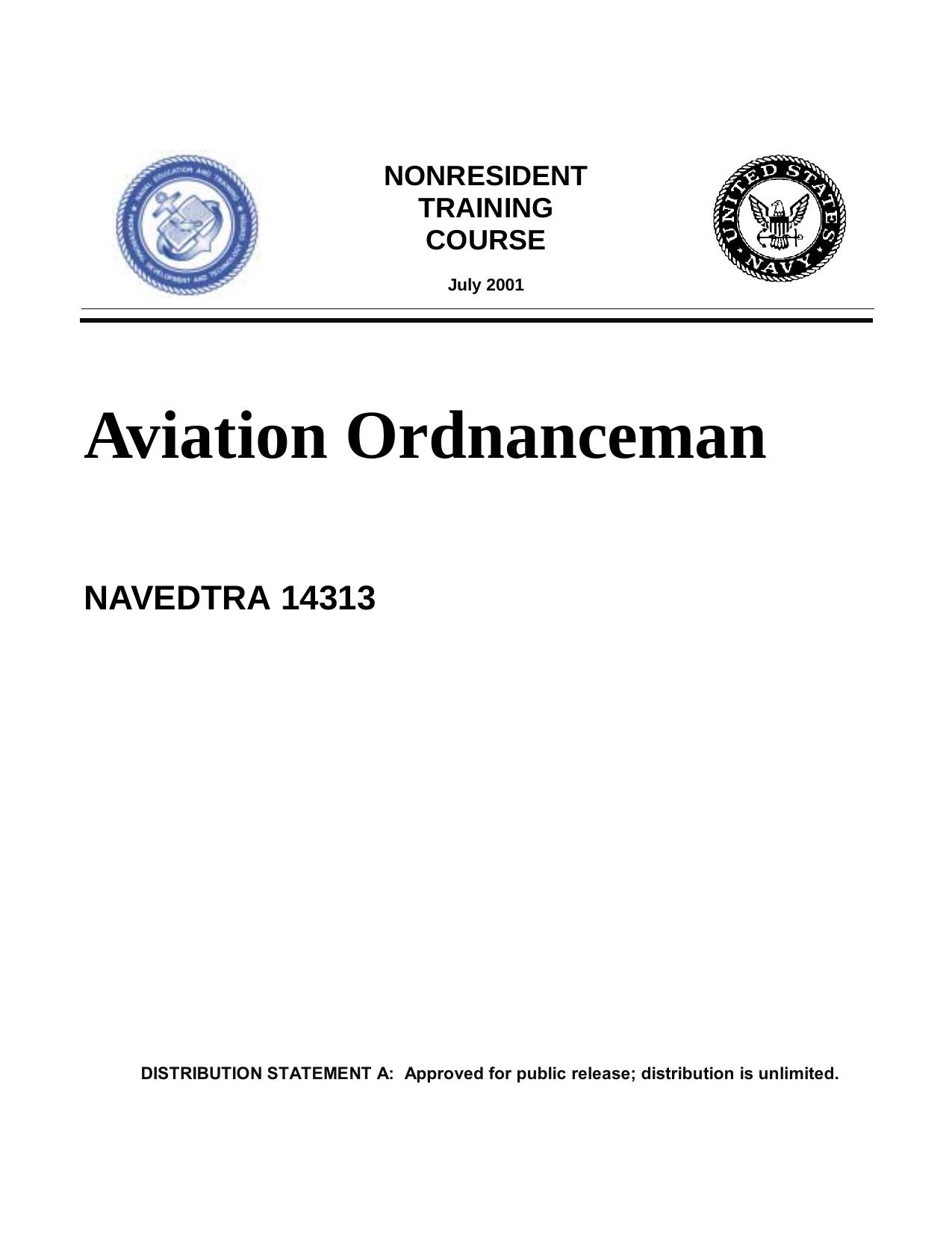 US Navy. Noresident Training Cours: Aviation Ordnanceman by Unknown