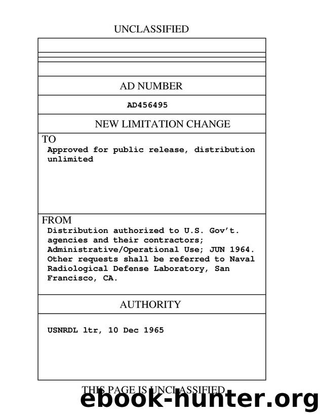 USNRDL-TR-797 AD0456495 Decontamination of streets by conventional street flushers by Unknown