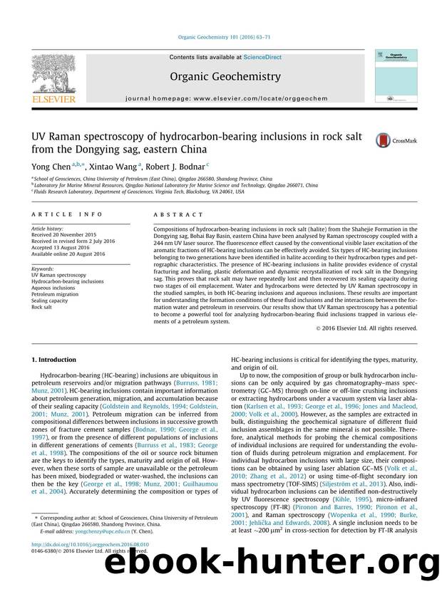 UV Raman spectroscopy of hydrocarbon-bearing inclusions in rock salt from the Dongying sag, eastern China by Yong Chen & Xintao Wang & Robert J. Bodnar
