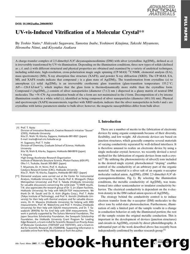 UV-vis-Induced Vitrification of a Molecular Crystal by Unknown
