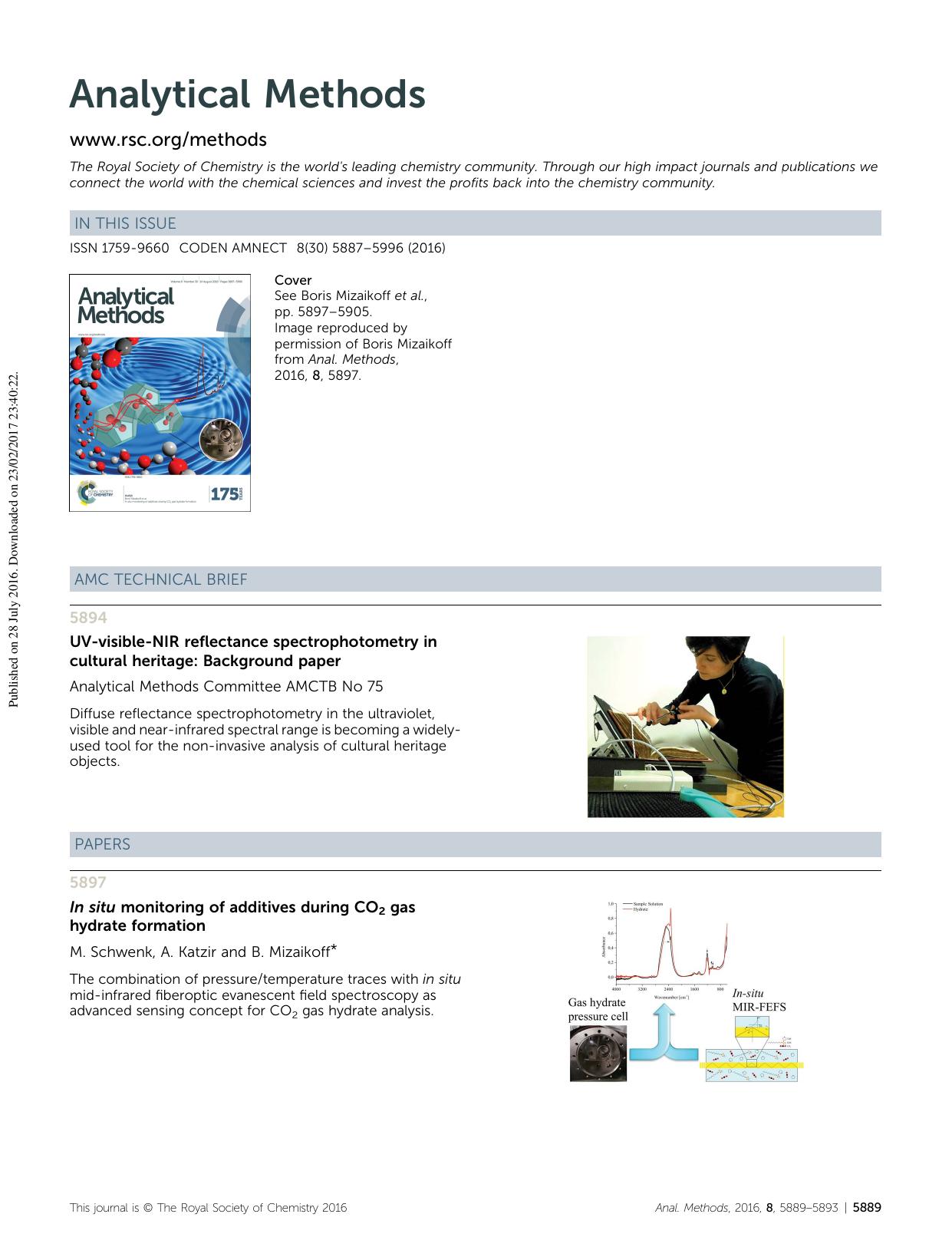 UV-visible-NIR reflectance spectrophotometry in cultural heritage: Background paper by Unknown