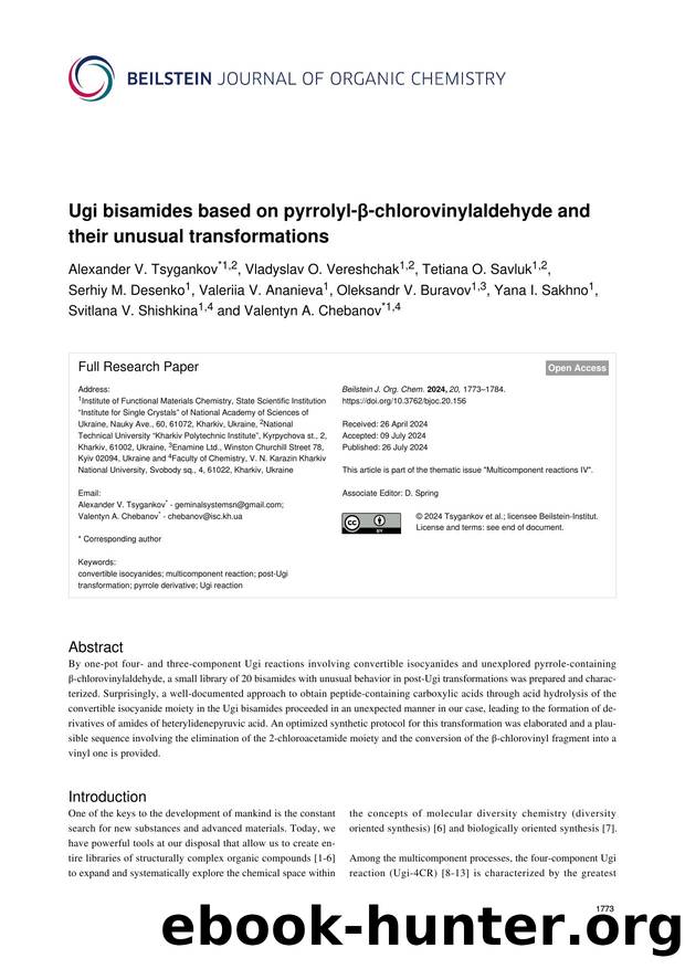 Ugi bisamides based on pyrrolyl-Î²-chlorovinylaldehyde and their unusual transformations by unknow
