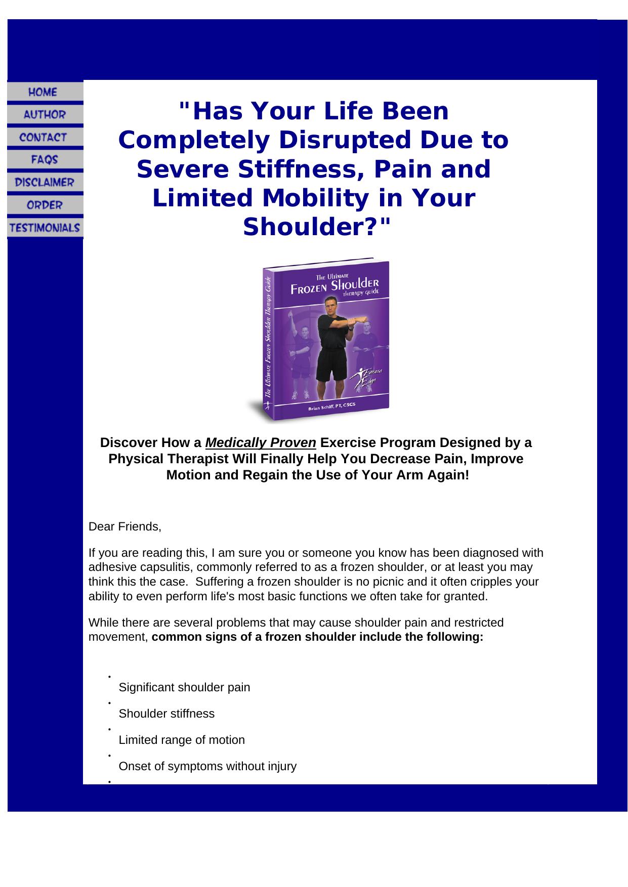 Ultimate Frozen Shoulder Therapy Guide. by Best of Kuszter's Collection