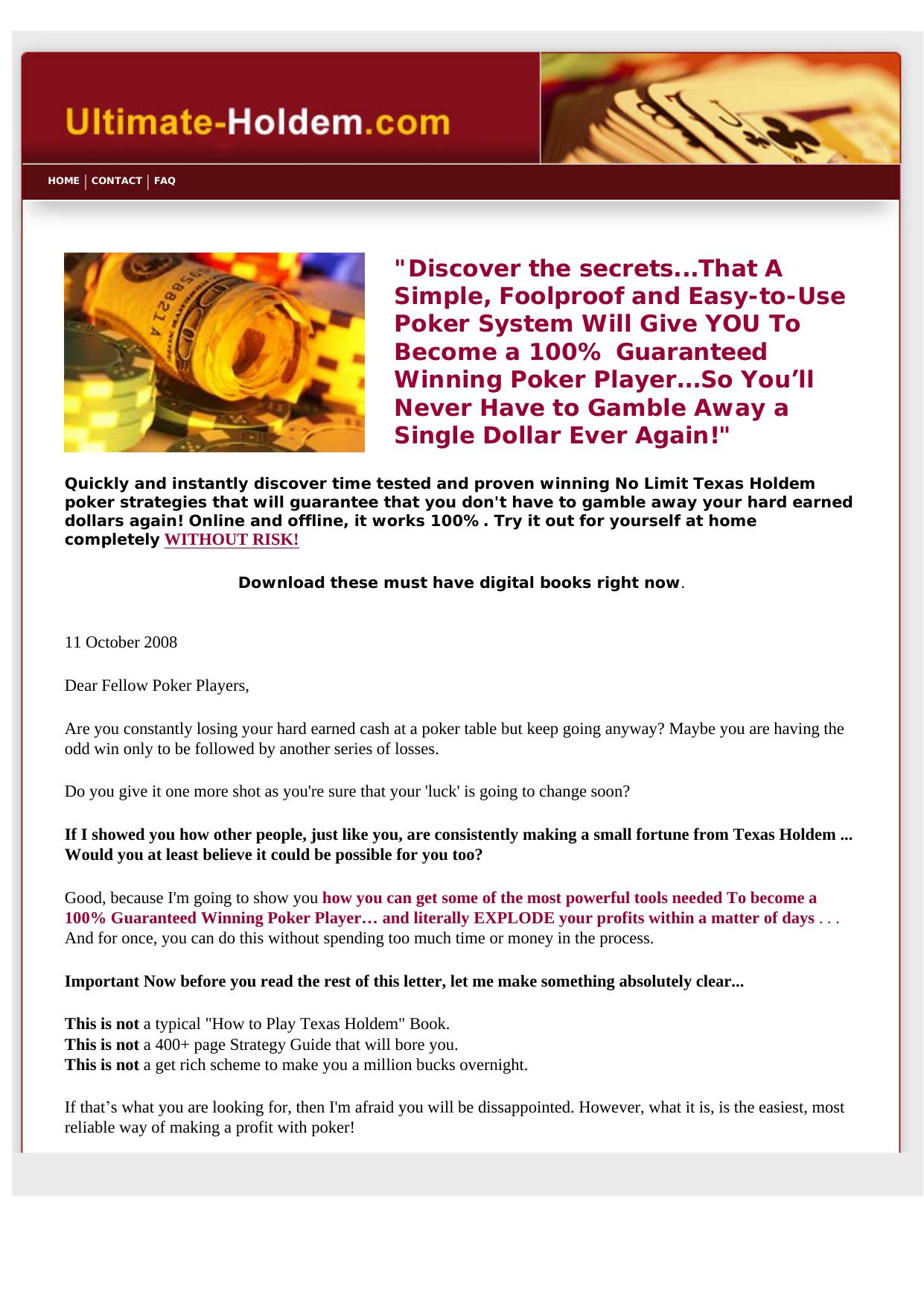 Ultimate Texas Holdem. by Best of Kuszter's Collection