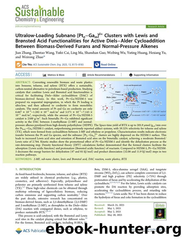 Ultralow-Loading Subnano [PtnâGam]Î´+ Clusters with Lewis and BrÃ¸nsted Acid Functionalities for Active DielsâAlder Cycloaddition Between Biomass-Derived Furans and Normal-Pressure Alkenes by unknow