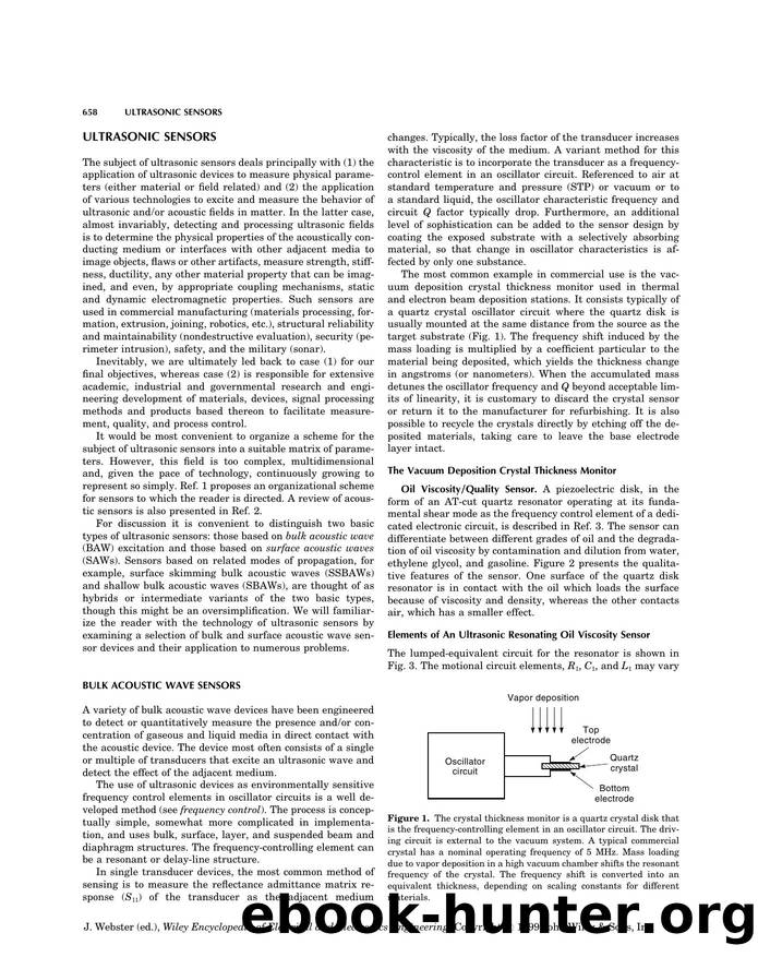 Ultrasonic Sensors". In: Wiley Encyclopedia of Electrical and Electronics Engineering by Unknown