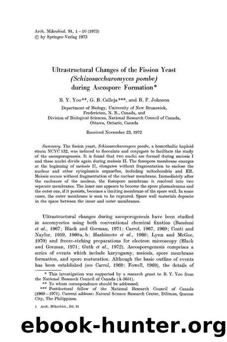 Ultrastructural changes of the fission yeast (<Emphasis Type="Italic">Schizosaccharomyces pombe<Emphasis>) during ascospore formation by Unknown