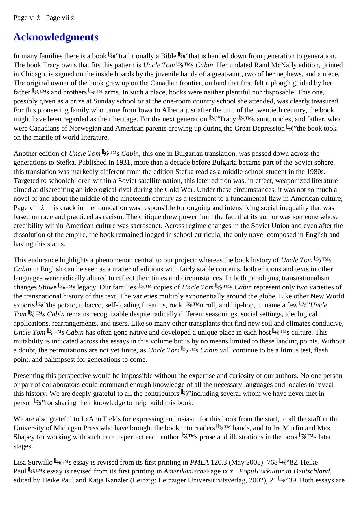 Uncle Tom's Cabins: The Transnational History of America's Most Mutable Book by coll