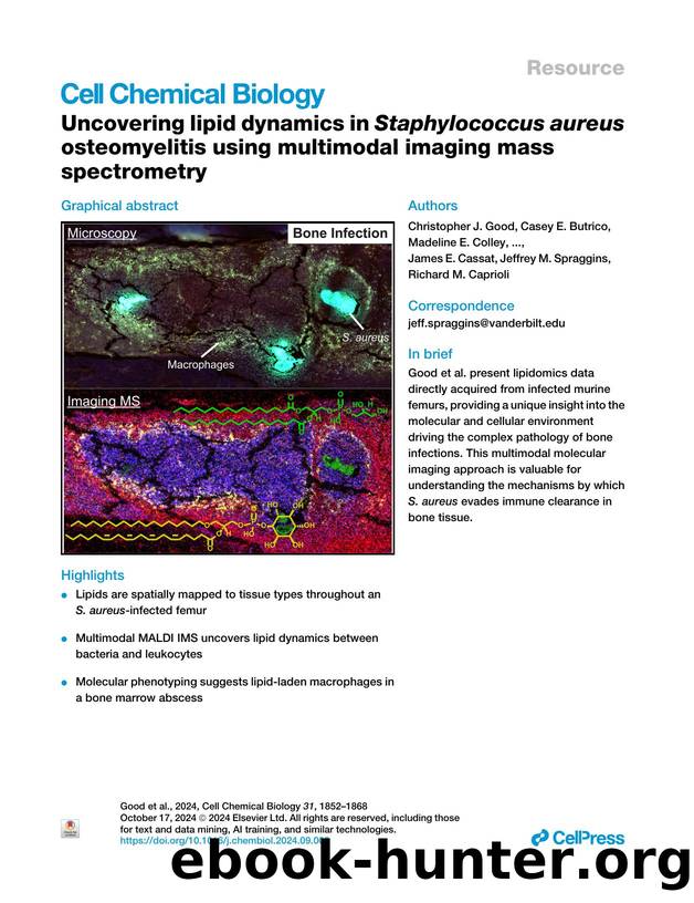 Uncovering lipid dynamics in Staphylococcus aureus osteomyelitis using multimodal imaging mass spectrometry by unknow
