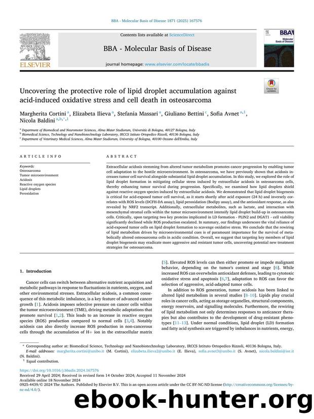 Uncovering the protective role of lipid droplet accumulation against acid-induced oxidative stress and cell death in osteosarcoma by unknow
