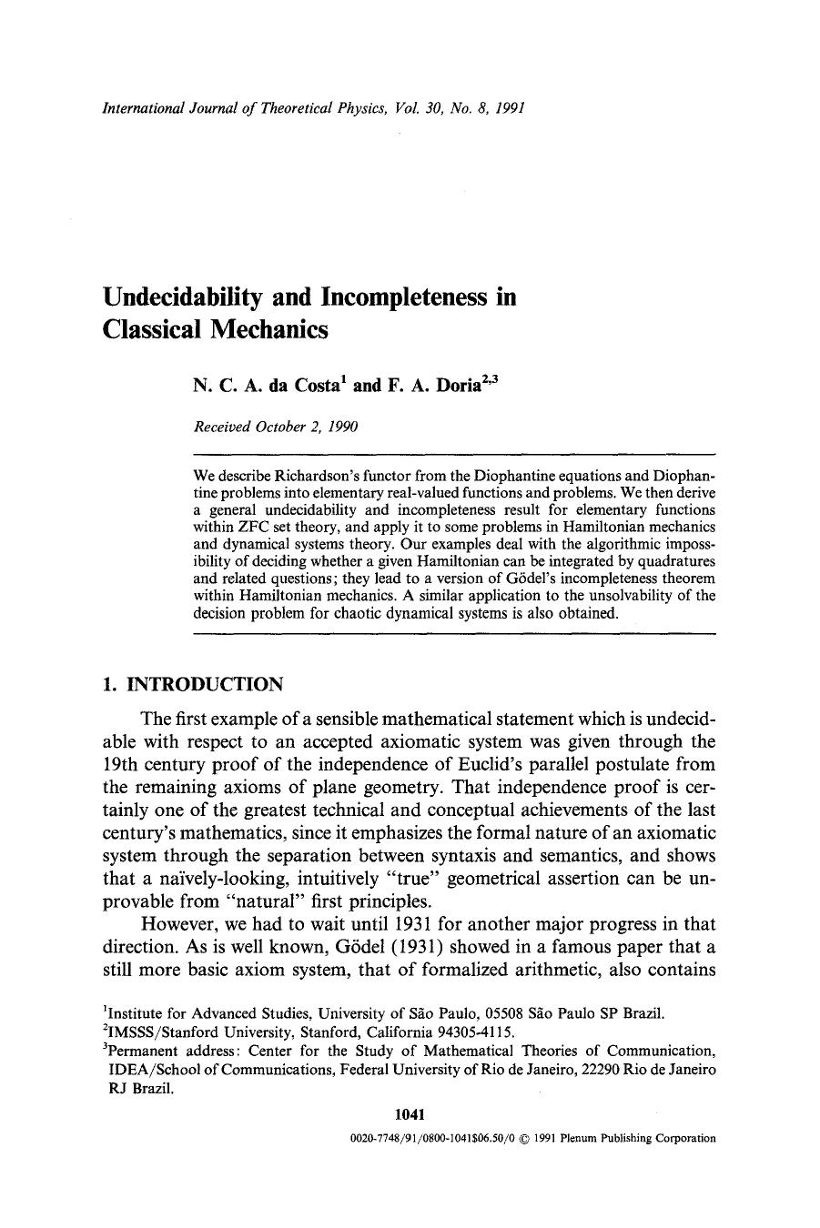Undecidability and incompleteness in classical mechanics by Unknown