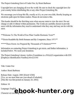Under Fire: the story of a squad by Henri Barbusse