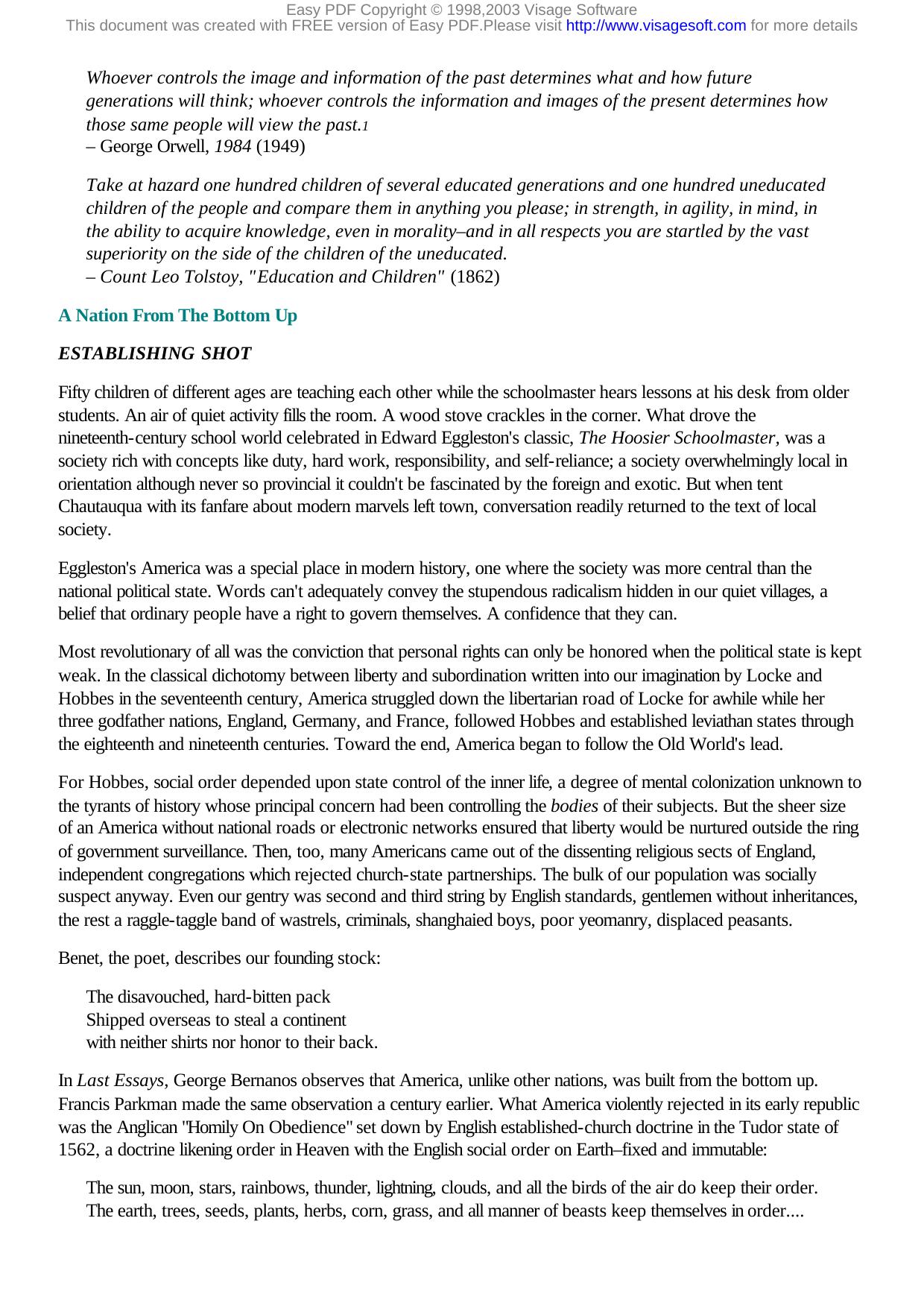 Underground History of American Education - 01 by visagesoft FREE EasyPDF