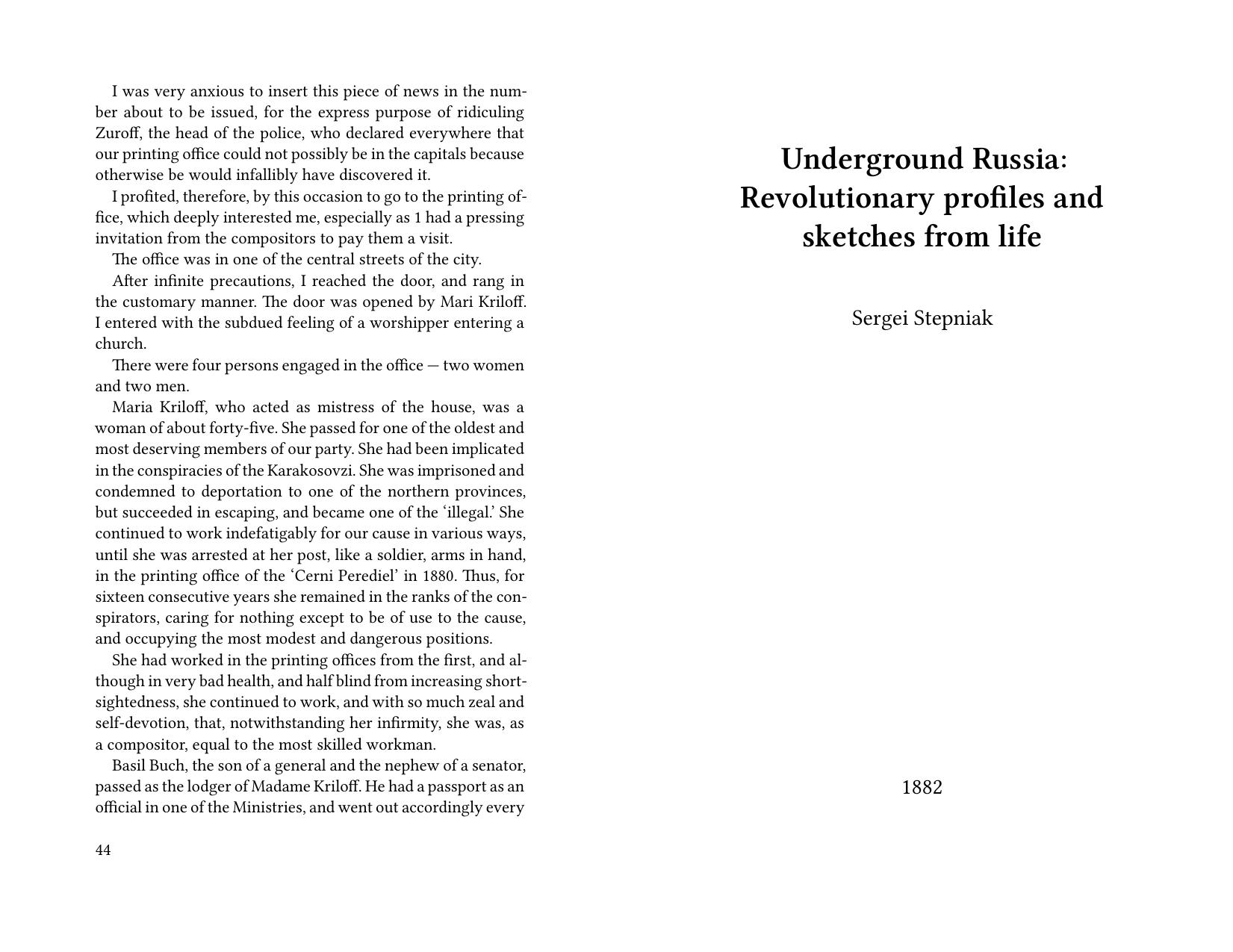 Underground Russia: Revolutionary profiles and sketches from life by Sergei Stepniak