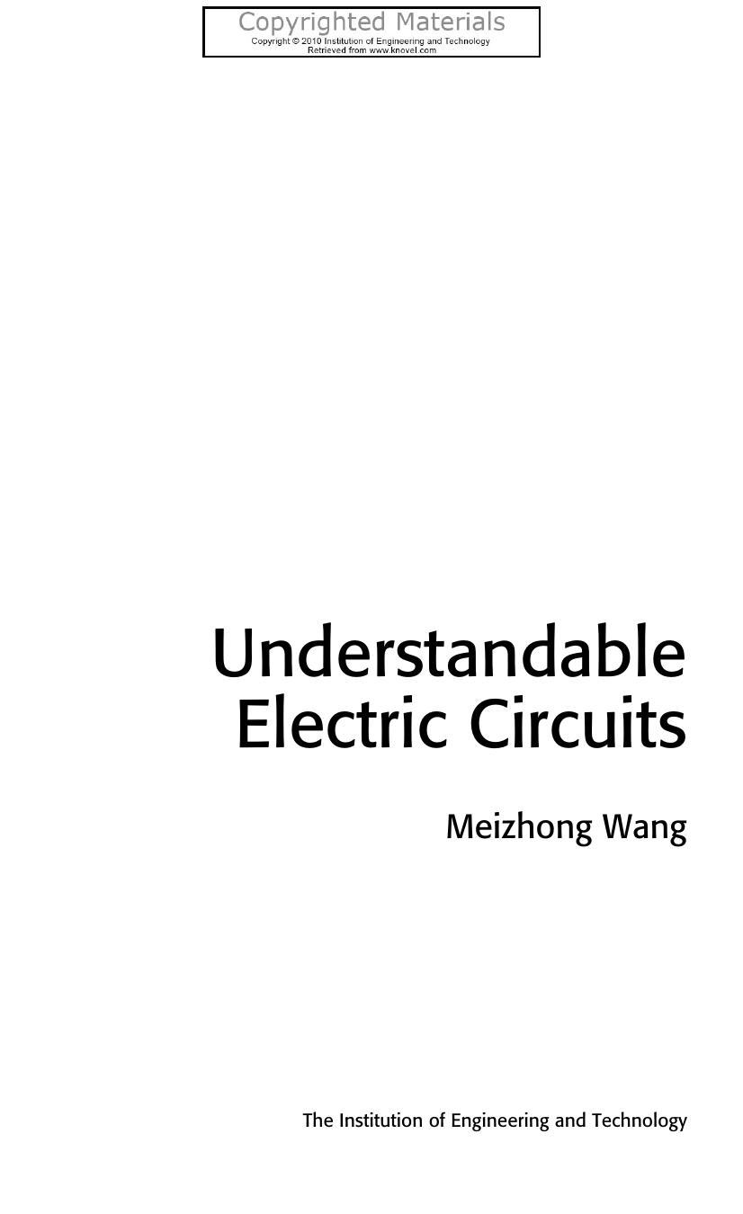 Understandable Electric Circuits by Meizhong Wang