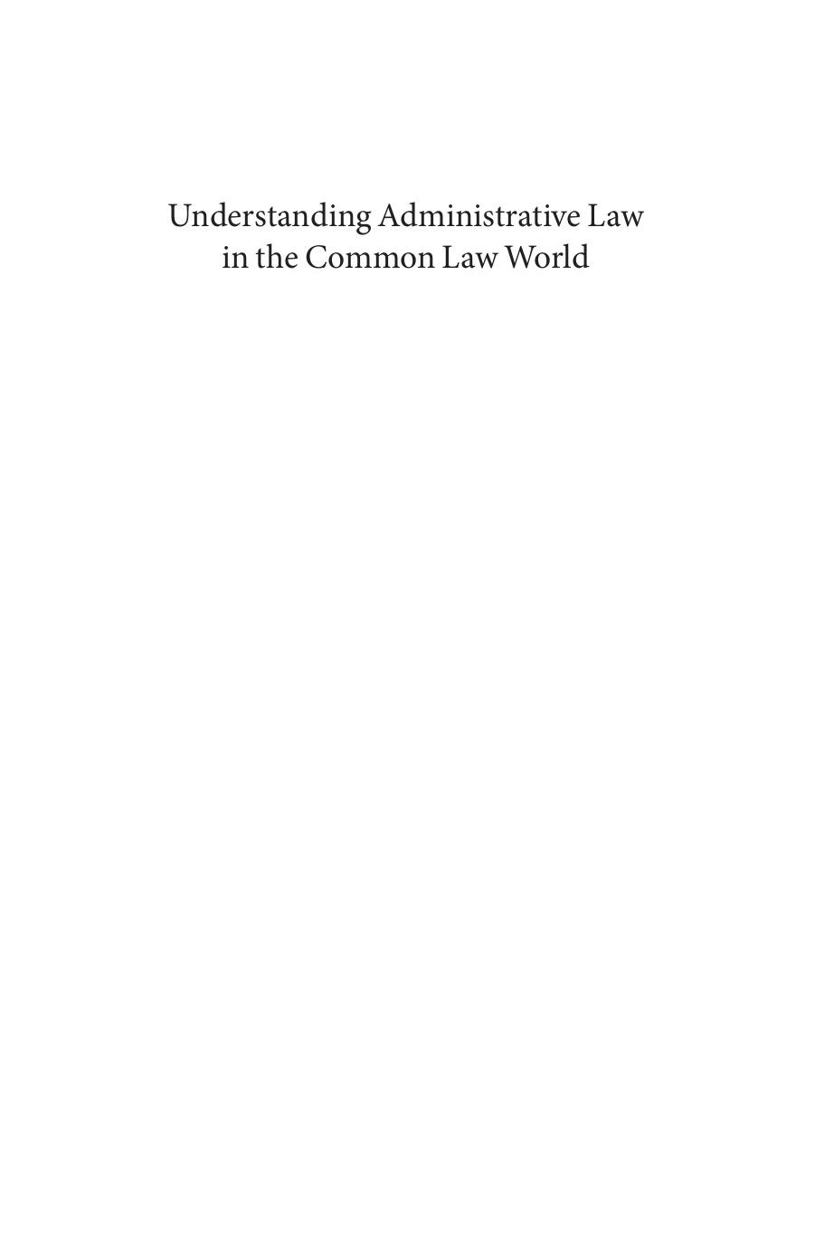 Understanding Administrative Law in the Common Law World by Paul Daly