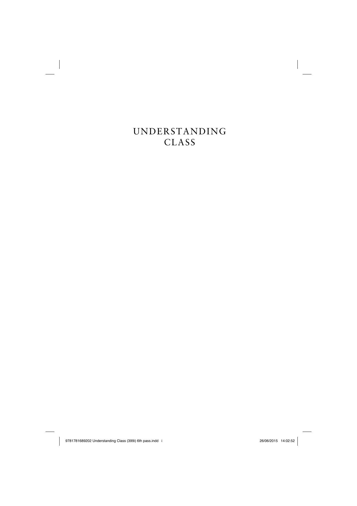 Understanding Class by Erik Olin Wright