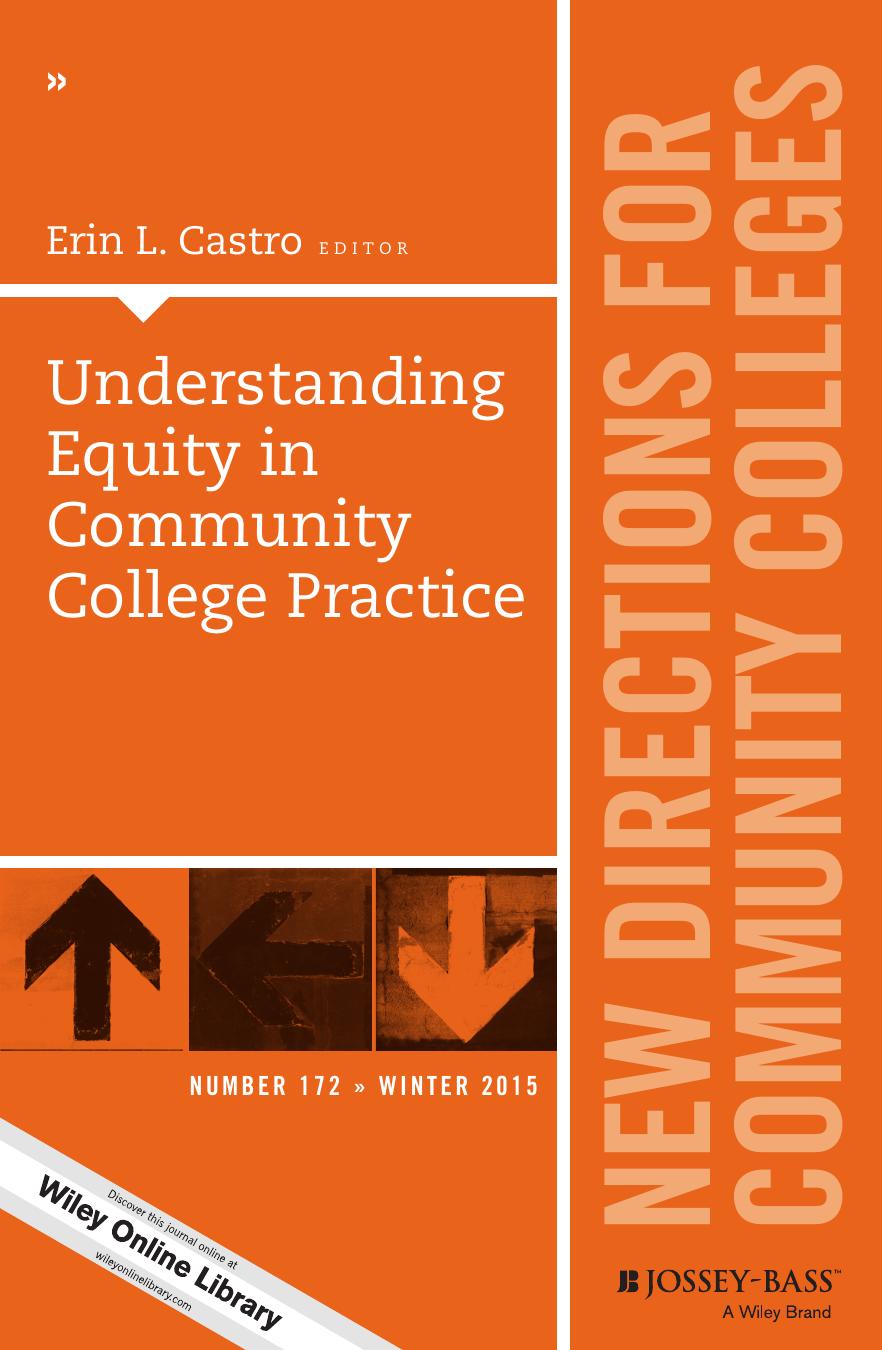Understanding Equity in Community College Practice: New Directions for Community Colleges, Number 172 by Erin L. Castro