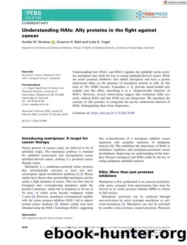 Understanding HAIs: Ally proteins in the fight against cancer by Unknown