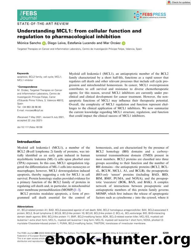 Understanding MCL1: from cellular function and regulation to pharmacological inhibition by Unknown