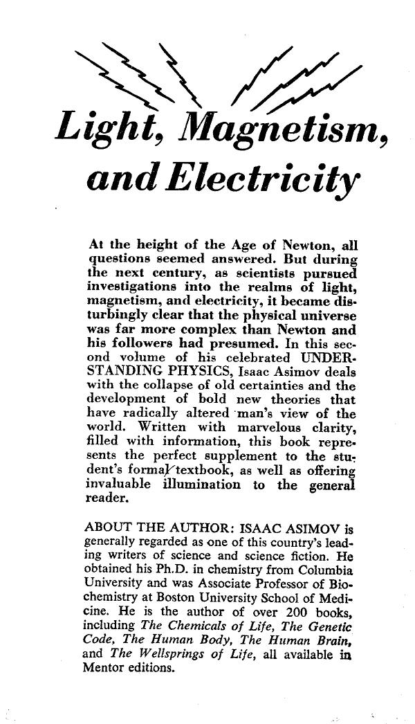Understanding Physics: Volume 2: Light, Magnetism and Electricity by Isaac Asimov