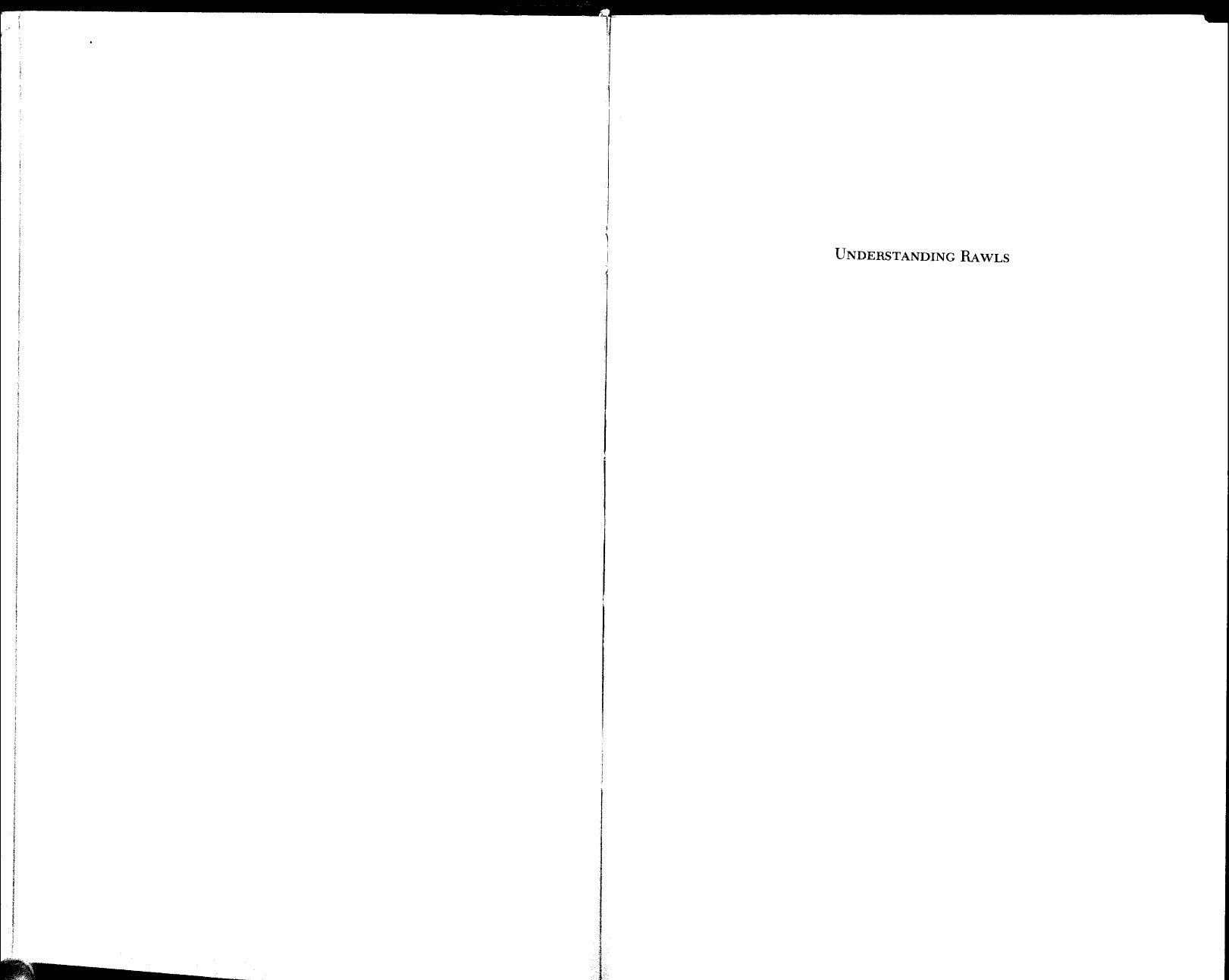 Understanding Rawls-A Reconstruction And Critique Of A Theory Of Justice by Unknown