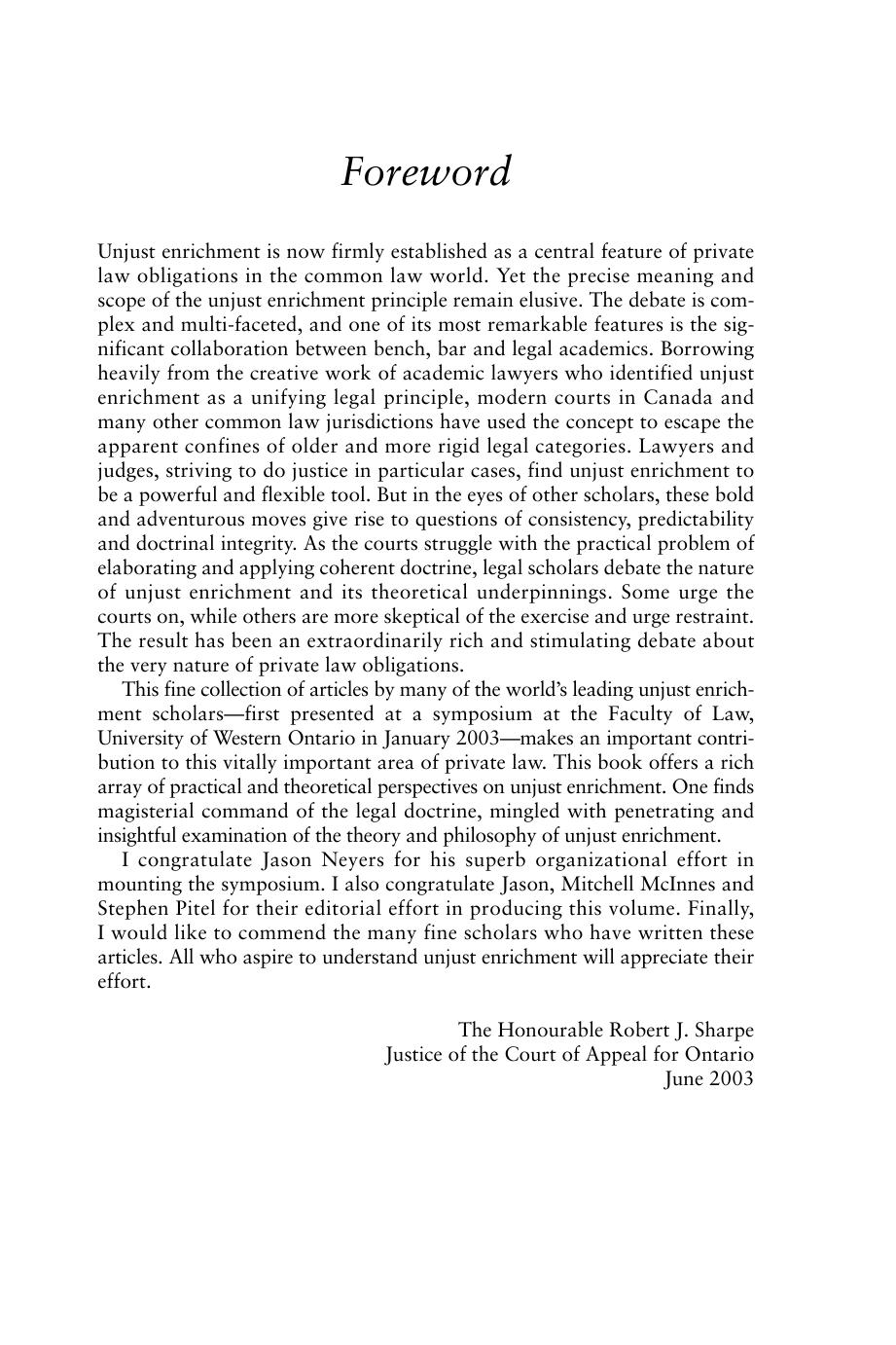 Understanding Unjust Enrichment by Jason W. Neyers; Mitchell McInnes; Stephen G.A. Pitel (editors)