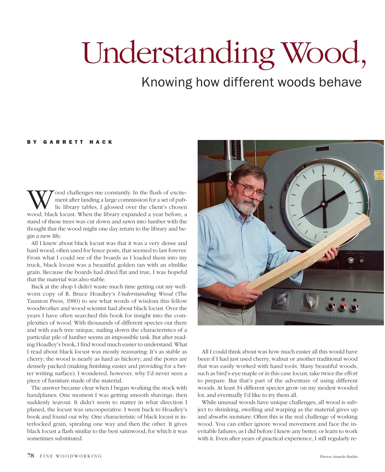Understanding Wood, Thanks to Hoadley by Garrett Hack