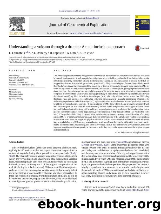 Understanding a volcano through a droplet: A melt inclusion approach by C. Cannatelli & A.L. Doherty & R. Esposito & A. Lima & B. De Vivo