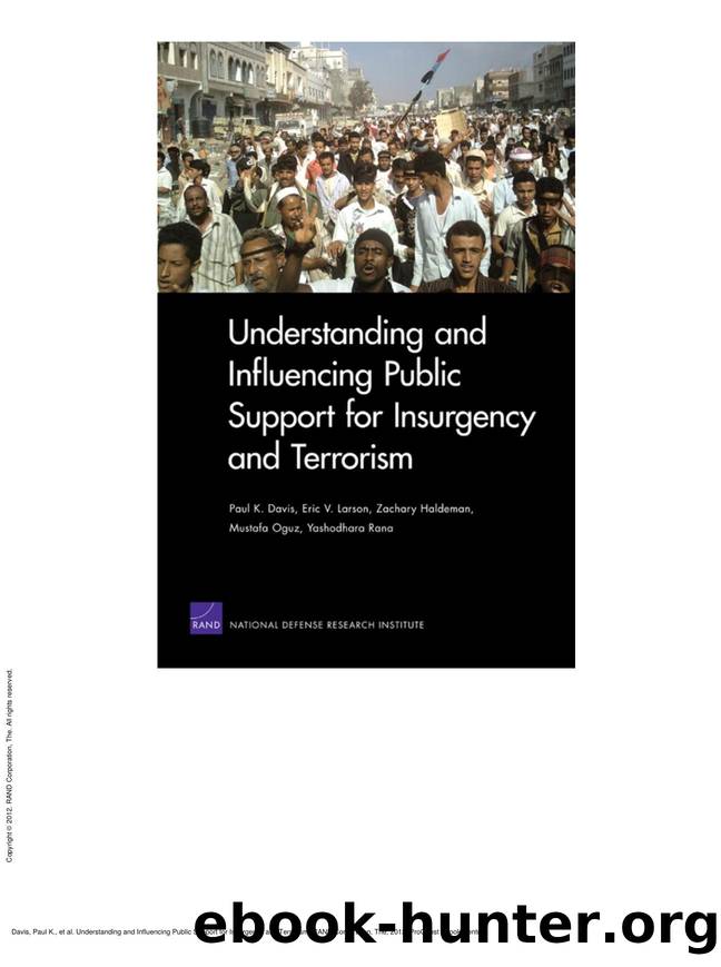 Understanding and Influencing Public Support for Insurgency and Terrorism by Paul K. Davis; Eric V. Larson; Zachary Haldeman; Mustafa Oguz; Yashodhara Rana