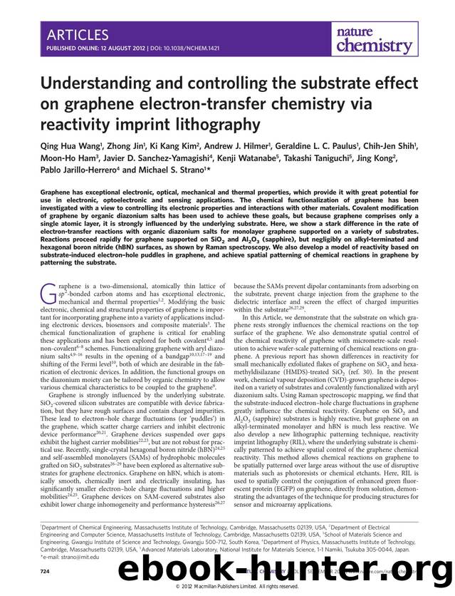 Understanding and controlling the substrate effect on graphene electron-transfer chemistry via reactivity imprint lithography by unknow