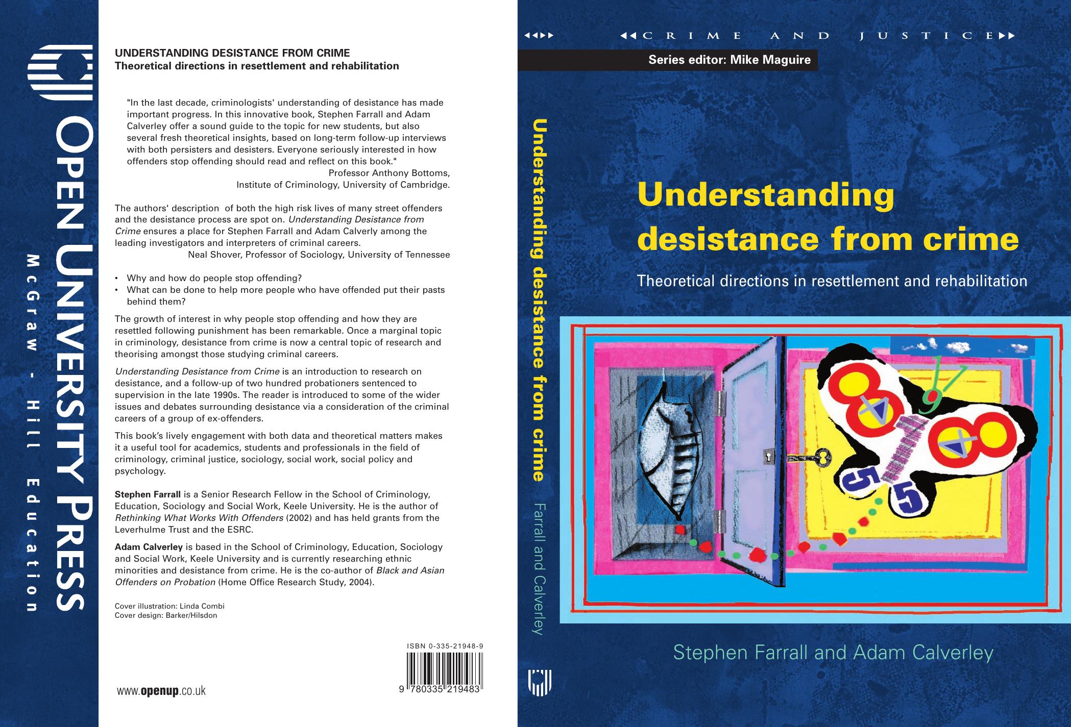 Understanding desistance from crime (Crime and Justice) by Stephen Farrall Adam Calverley