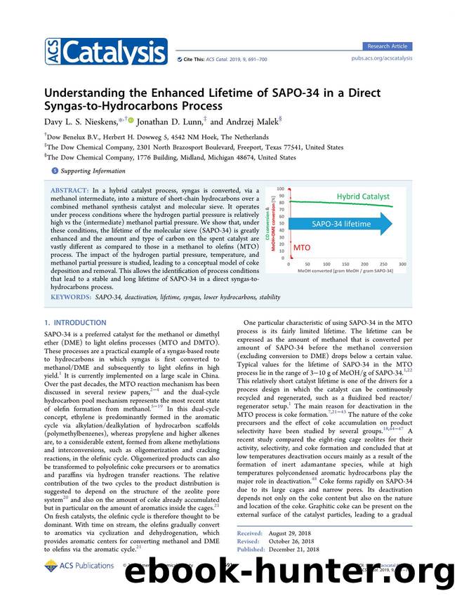 Understanding the Enhanced Lifetime of SAPO-34 in a Direct Syngas-to-Hydrocarbons Process by Davy L. S. Nieskens Jonathan D. Lunn and Andrzej Malek