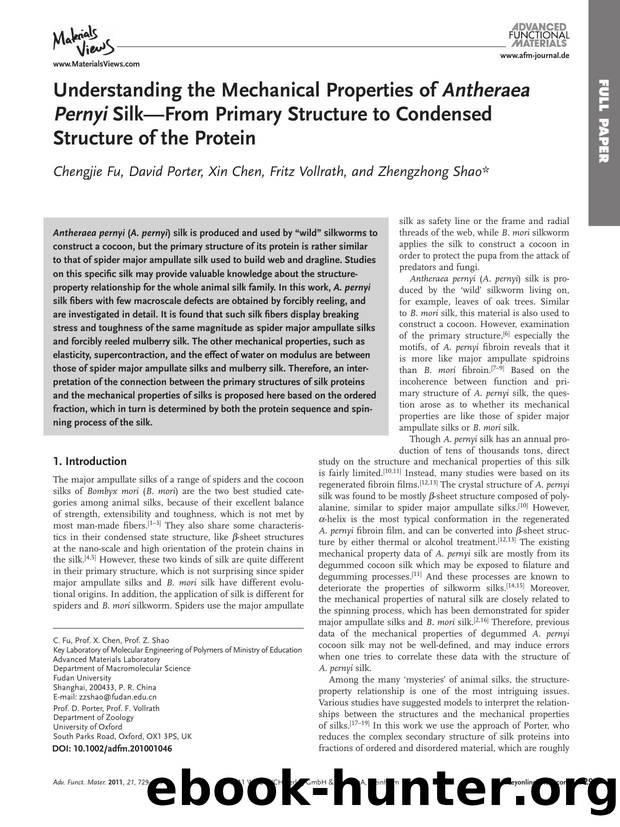 Understanding the Mechanical Properties of Antheraea Pernyi SilkFrom Primary Structure to Condensed Structure of the Protein by wcu
