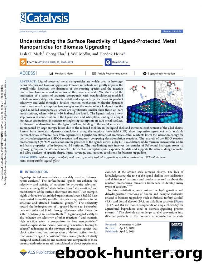 Understanding the Surface Reactivity of Ligand-Protected Metal Nanoparticles for Biomass Upgrading by Lesli O. Mark Cheng Zhu J. Will Medlin & Hendrik Heinz
