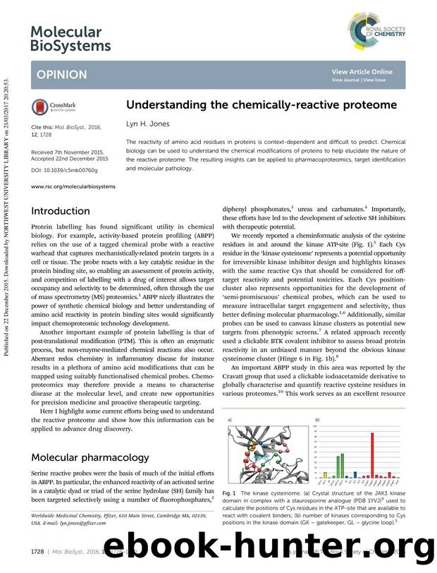 Understanding the chemically-reactive proteome by Lyn H. Jones
